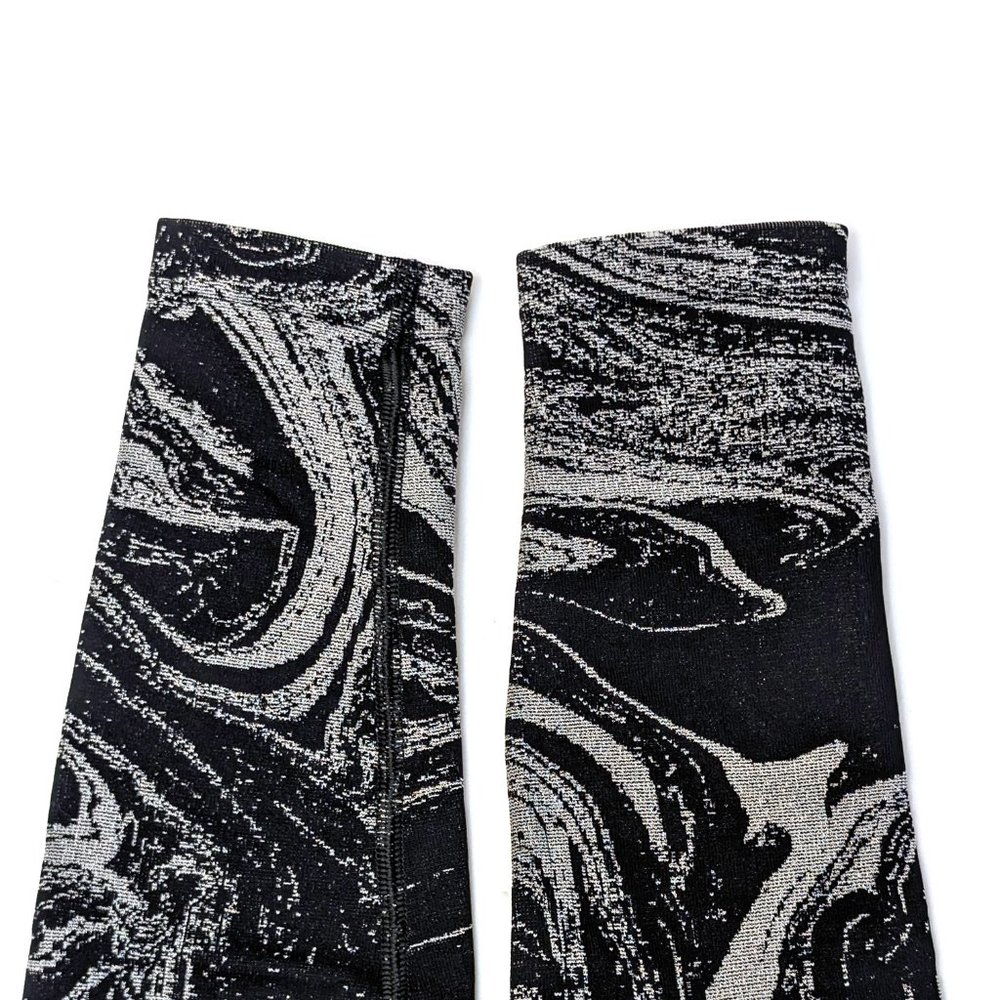 Athleta Black Silver Marble Aurora Shine Seamless Tights Leggings Women Size XXS - Picture 7 of 9